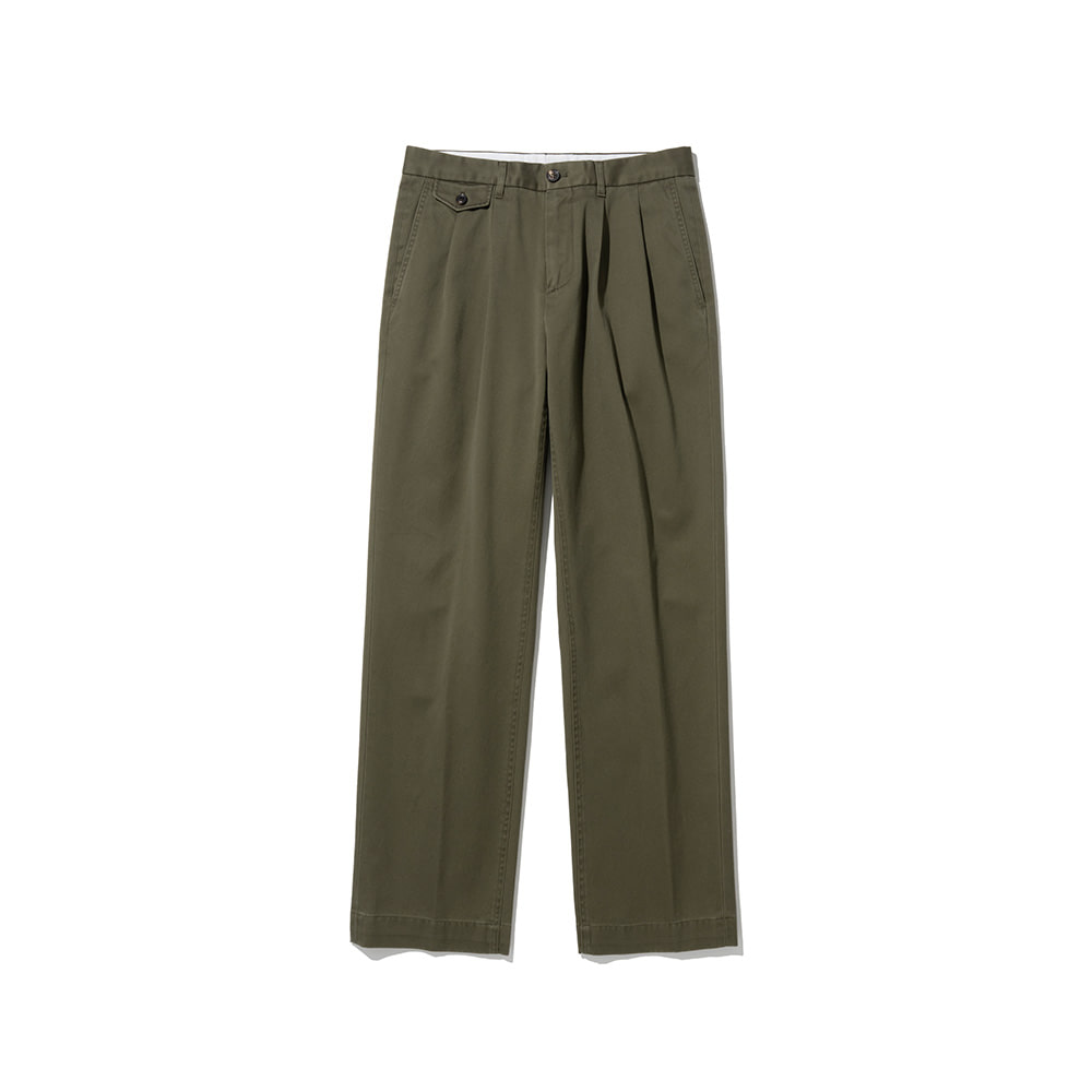 Garment Washed Two Tuck Trousers [Khaki]리넥츠