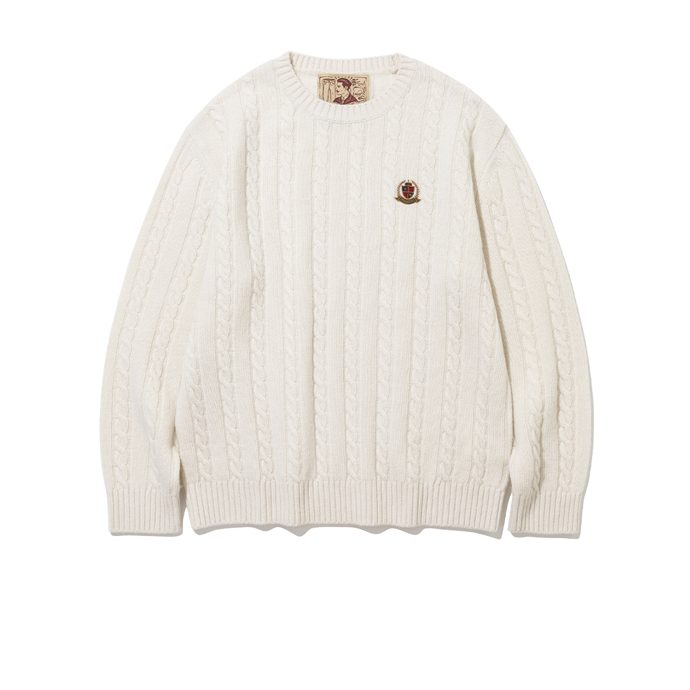 RNCT Signature Crest Cable Knit [Ivory]리넥츠