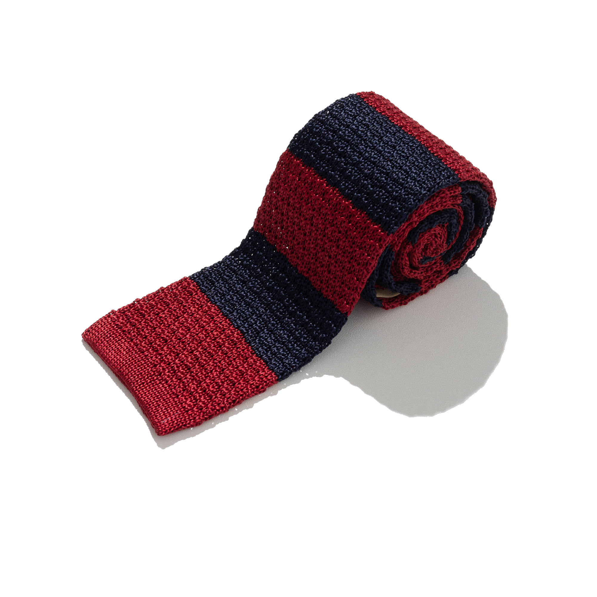Two Tone Stripe Knitted Tie [Red Navy]리넥츠