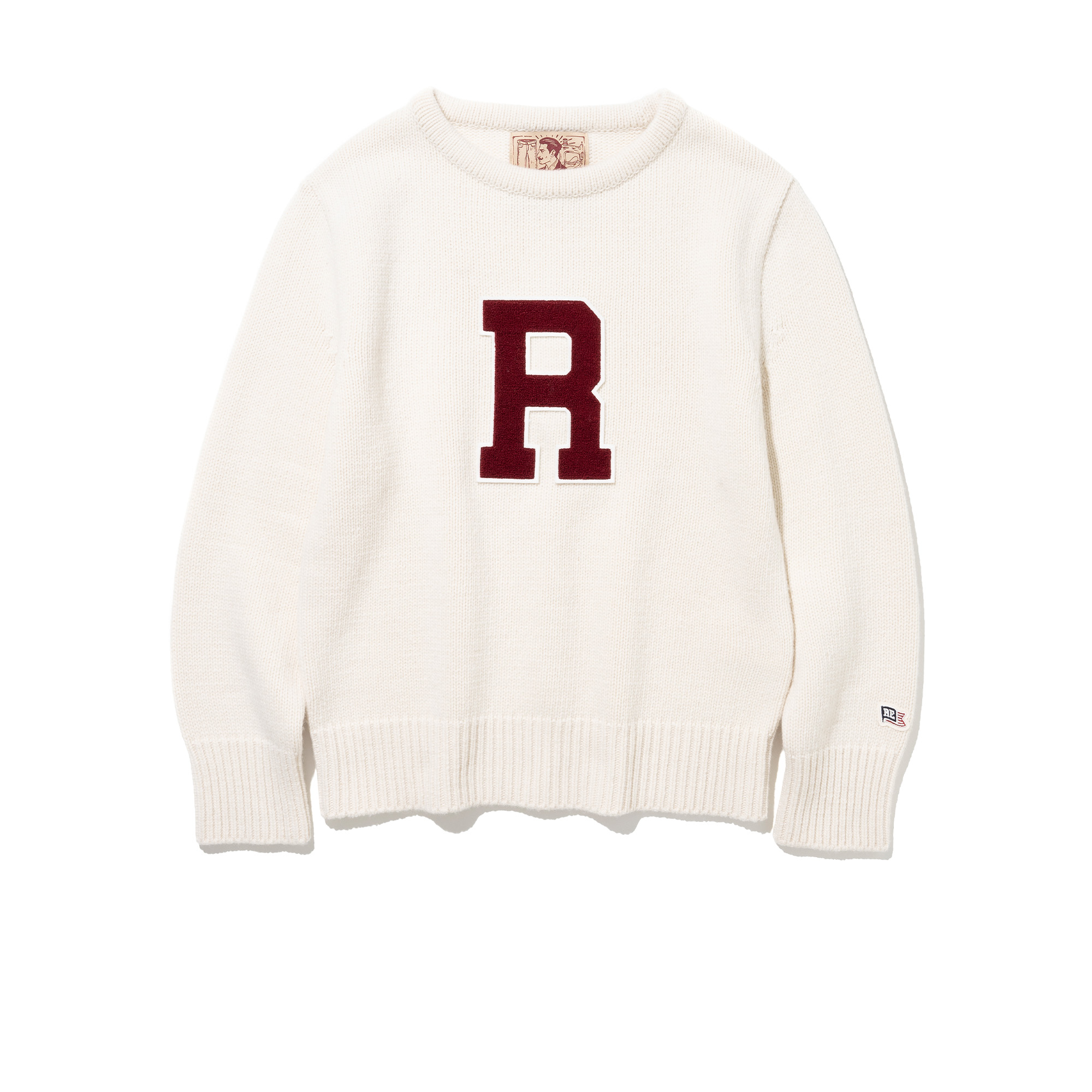 Boat Neck Letterman Sweater [Ivory]리넥츠