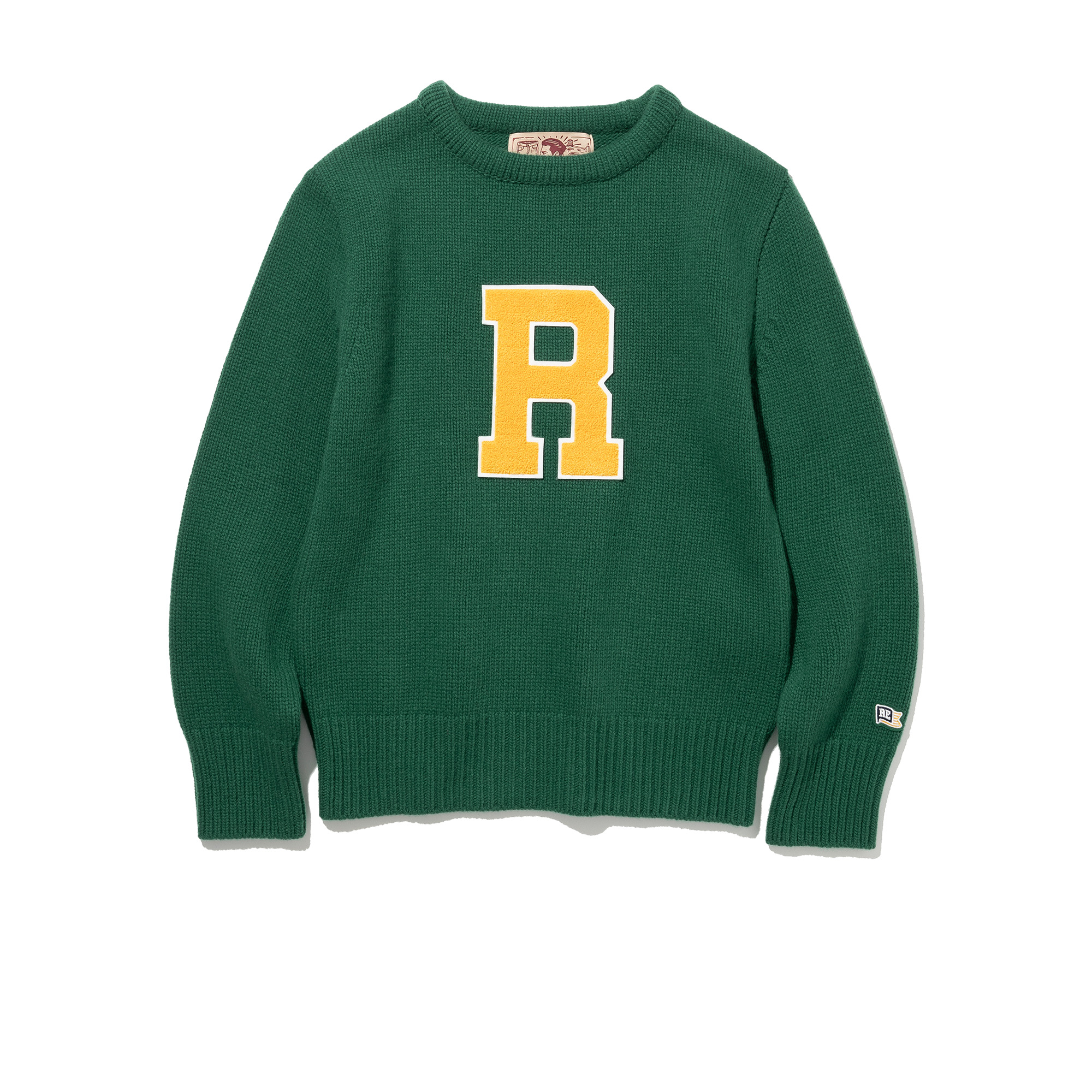 Boat Neck Letterman Sweater [Green]리넥츠