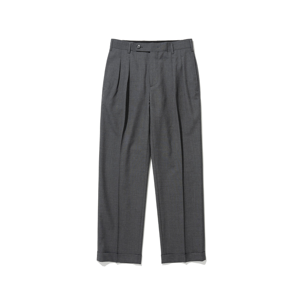 Wool Two Tuck Trousers [Grey]